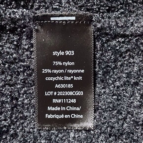 BAREFOOT DREAMS Cozychic Lite Island Wrap Cardigan Plus 1X Black #903 EUC - Picture 5 of 16